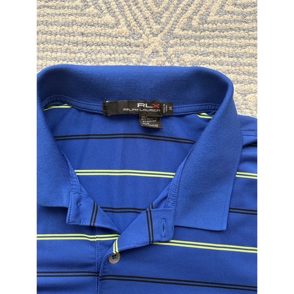RLX Ralph Lauren Old Memorial Polo Shirt - Blue/Black/Green - XL - Picture 3 of 4